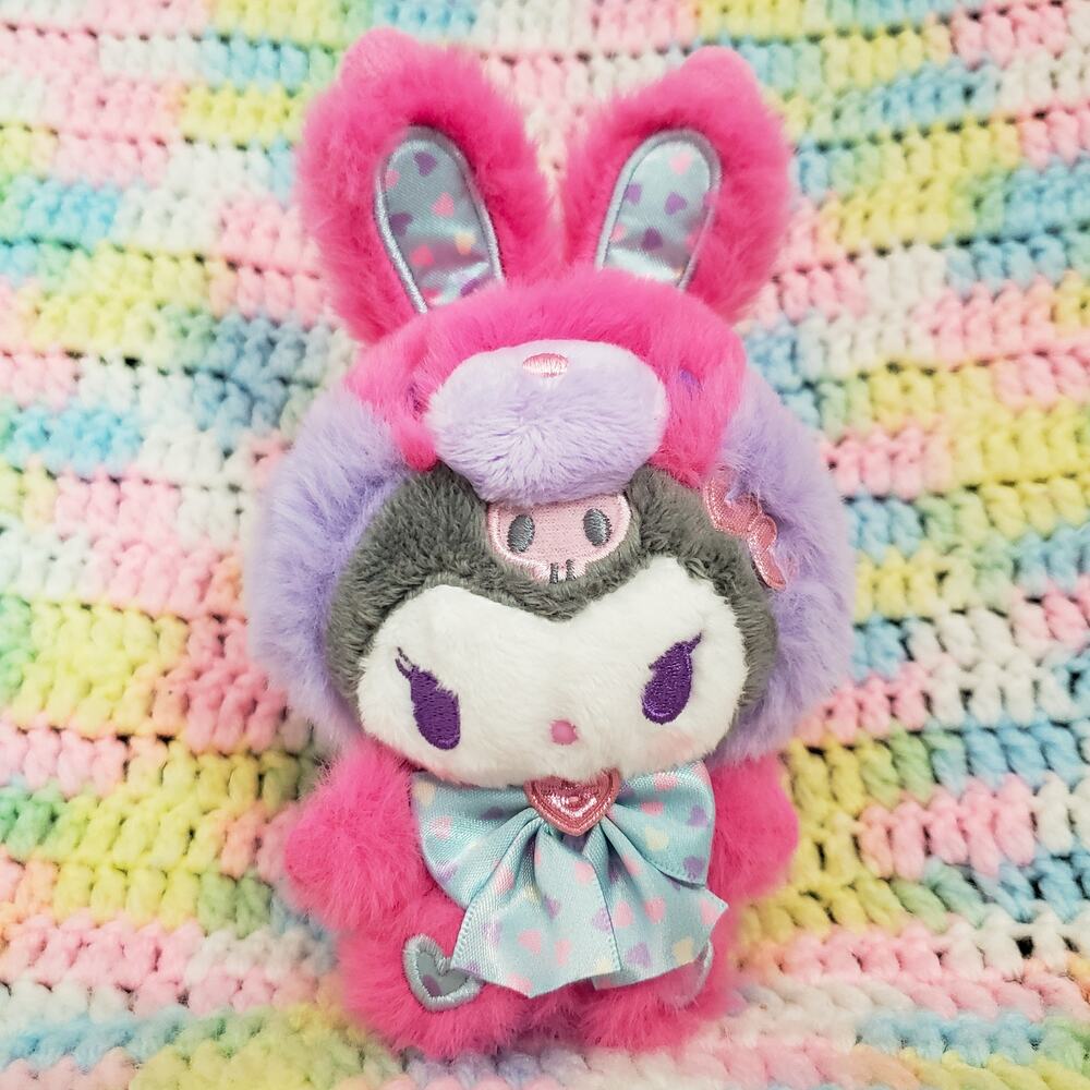 Sanrio Kuromi Spring Rabbit Plush Mascot Keychain 2025 NWT